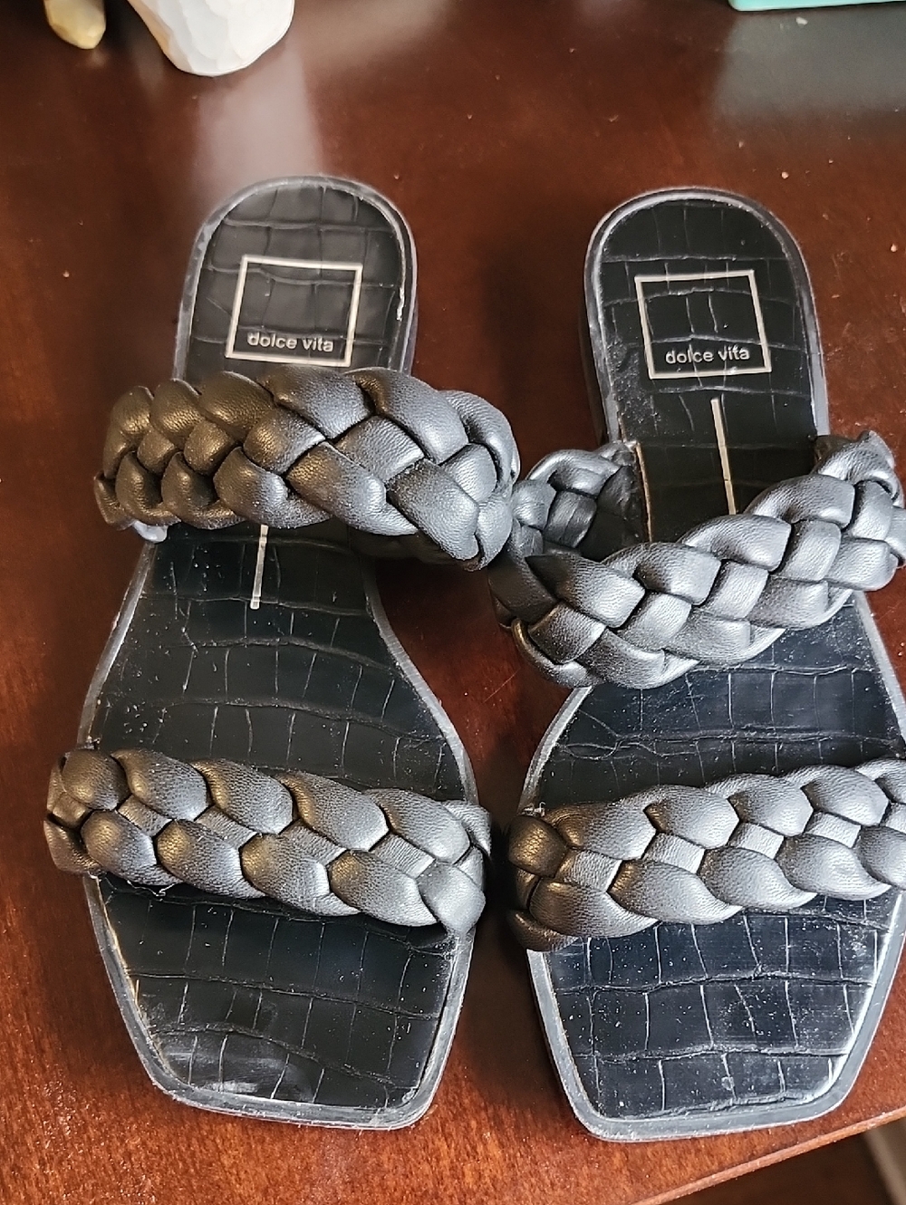 Dolce Vita Women's Black Braided Slide Sandals Womens Size 7